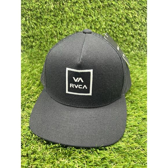 RVCA Men's All The Way Trucker Snapback Hat OSFM Black/White BNWT - Picture 1 of 5